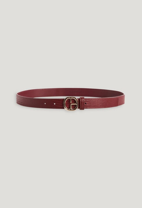 Ceinture cuir bordeaux