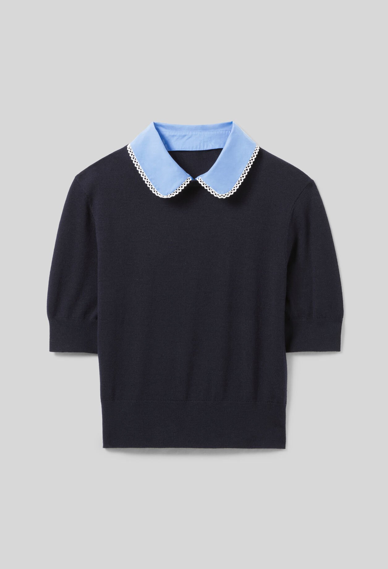 Top maille fine col
