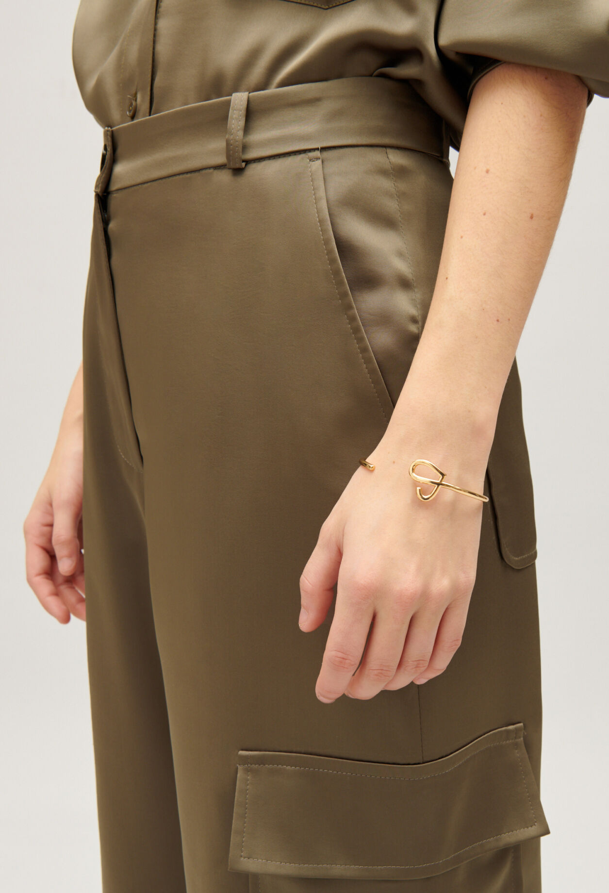 Jonc cœur CP laiton doré