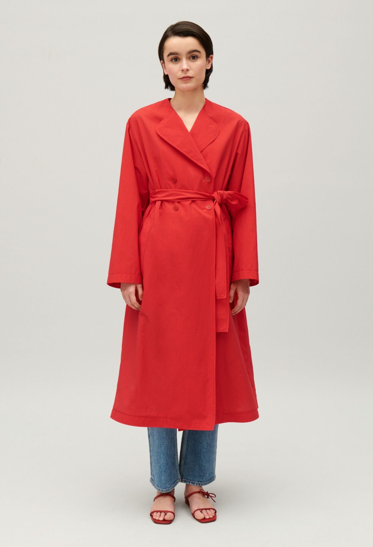 Trench long rouge
