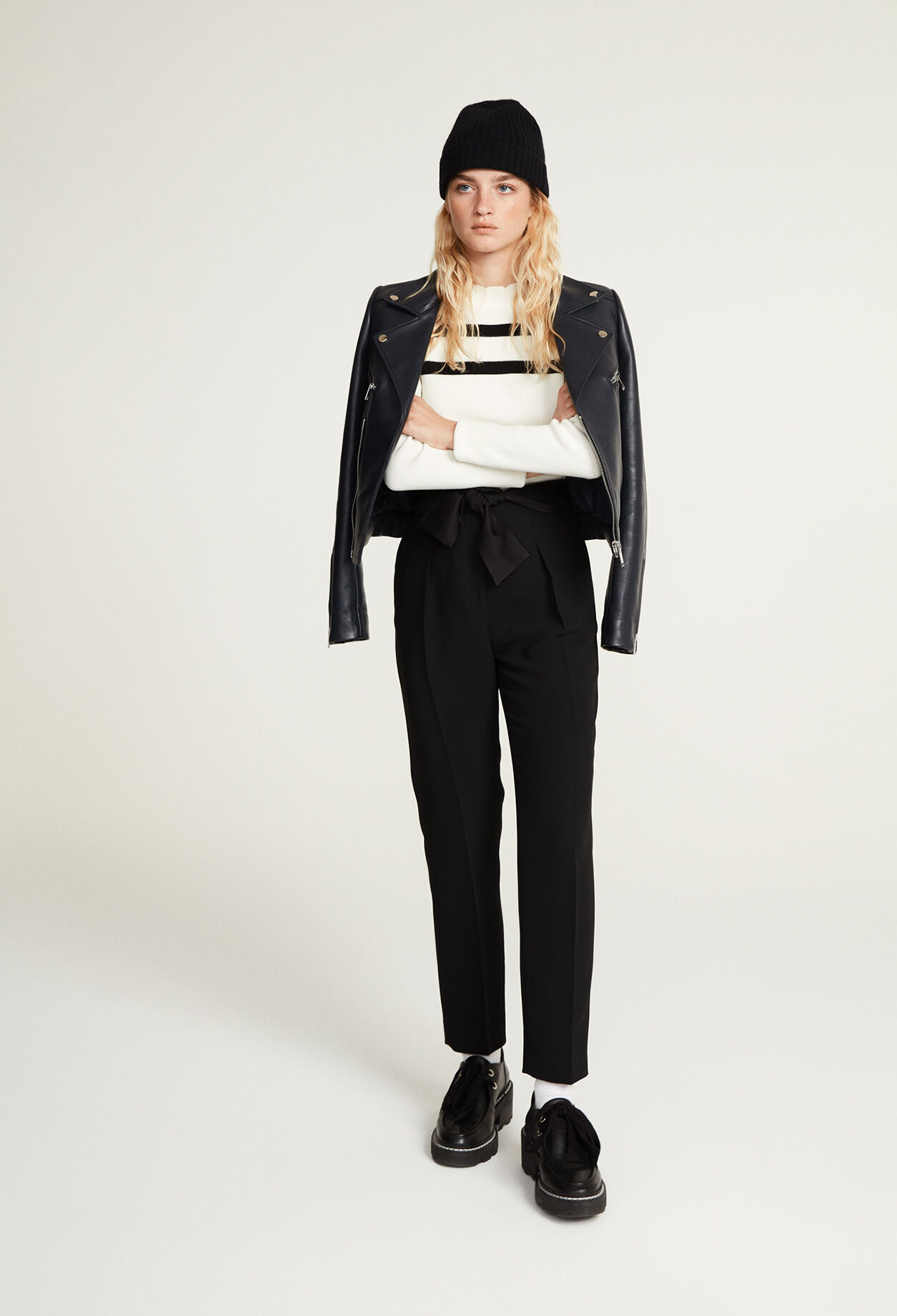 Blouson en cuir zippé