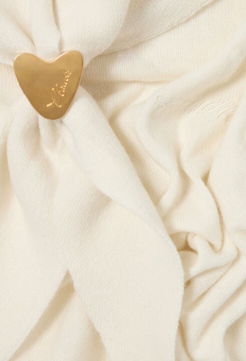 Pull maille foulard amovible