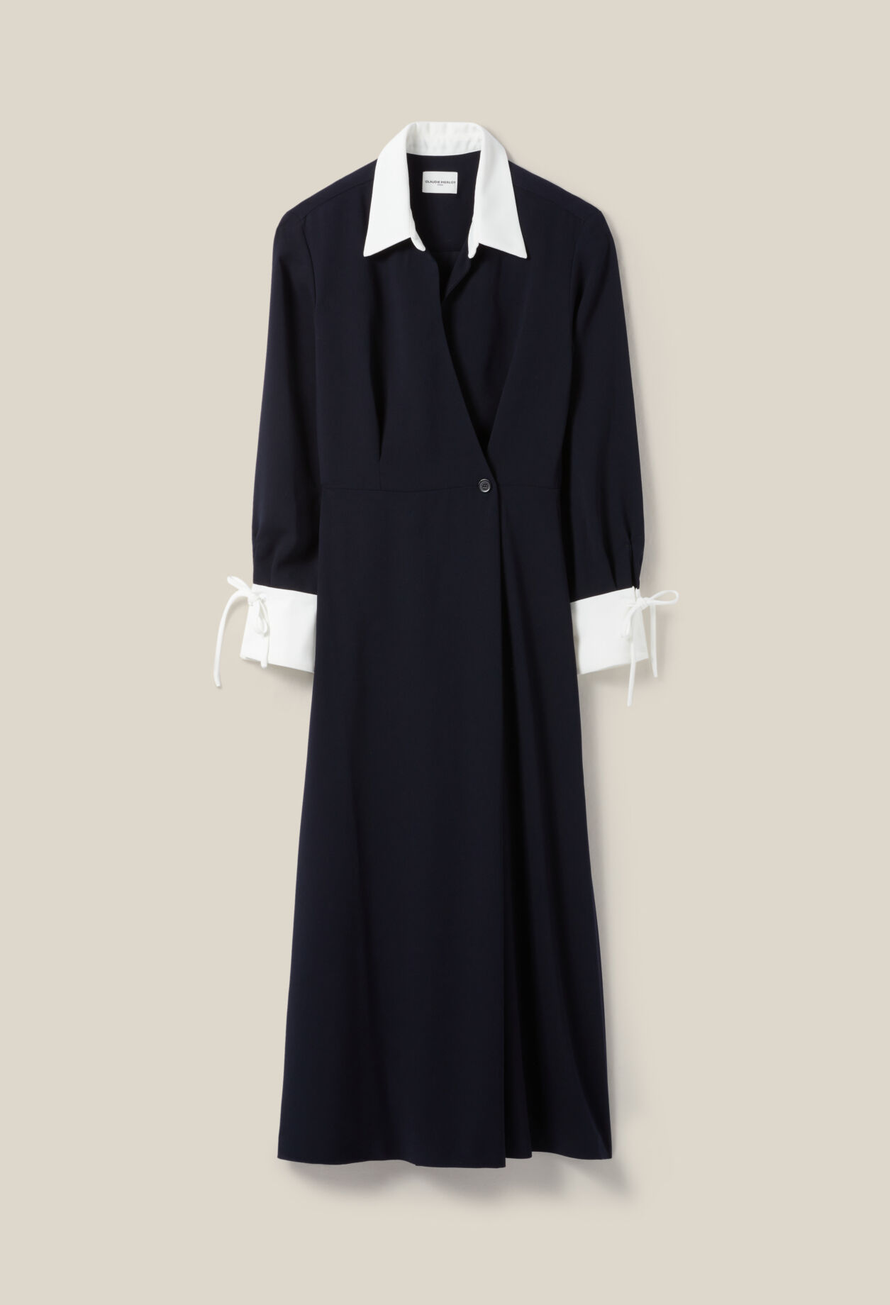 Robe longue fluide croisée marine