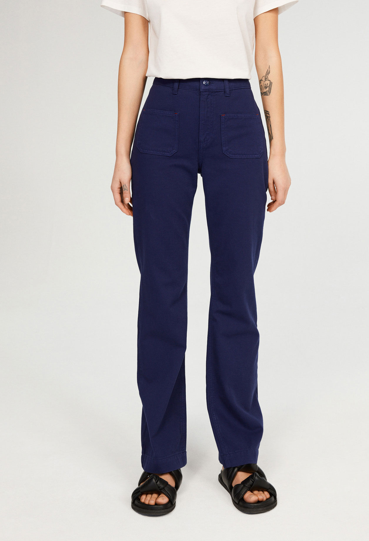 Pantalon évasé taille haute