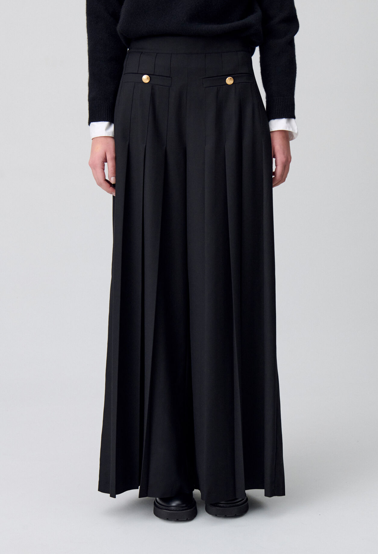 Pantalon large à plis