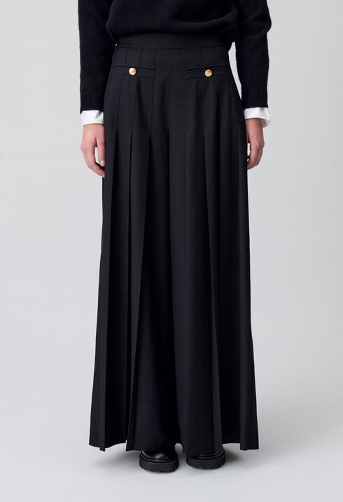 Pantalon large à plis