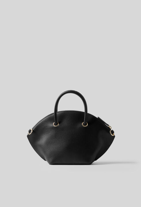 Sac cuir lisse anneaux dor&eacute;s