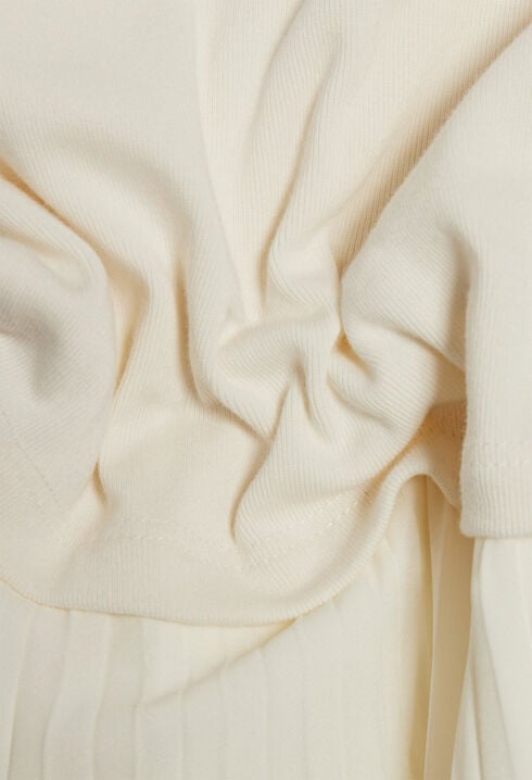 Robe midi Twist bi-matière ivoire
