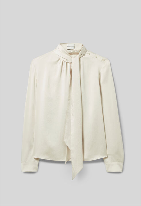 Blouse fluide col lavallière
