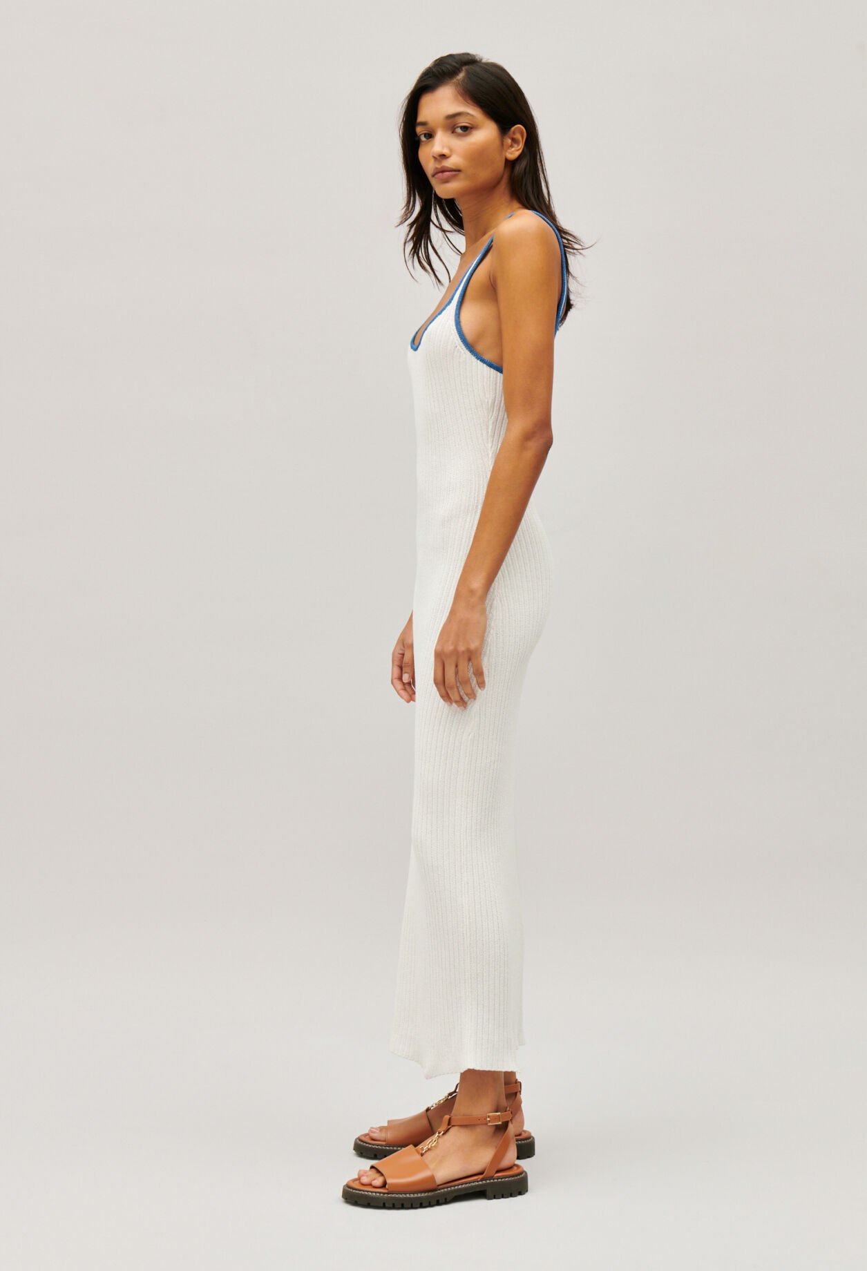 Robe longue crochet écrue