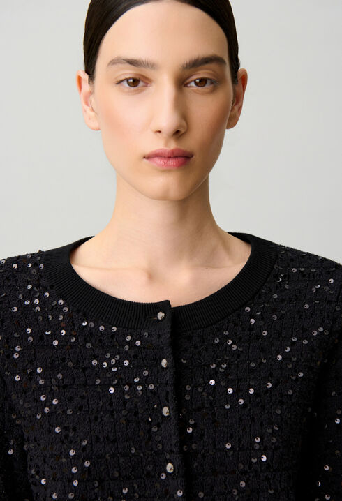 Cardigan classique maille sequins