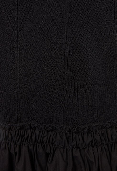 Robe mi-longue buste maille