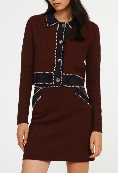 Jupe maille droite contrasté