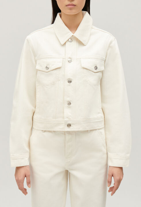Veste droite jean &eacute;cru