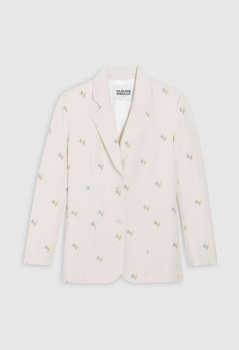 Veste tailleur broderie mimosa