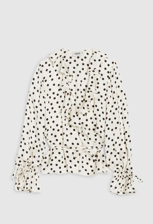 Blouse volantée pois