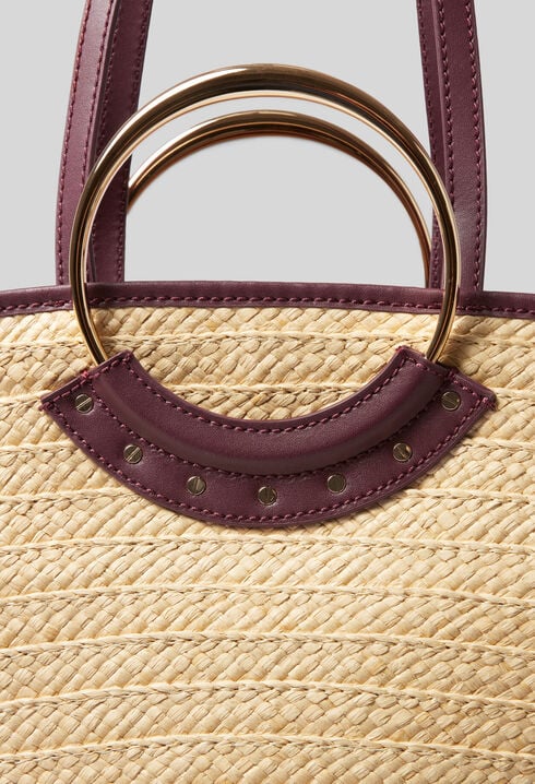 Panier raphia tressé à anses