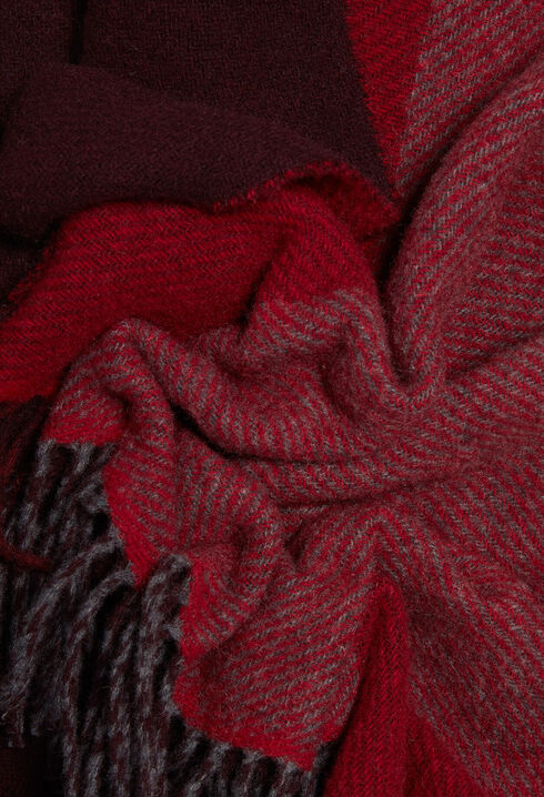 Poncho bordeaux laine