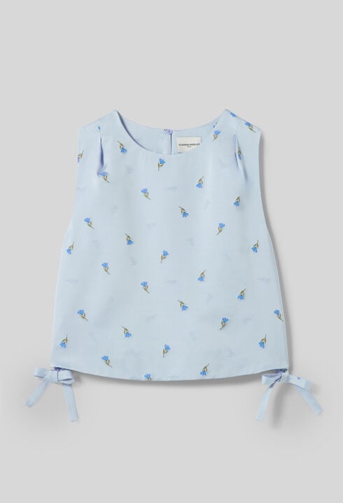 Top satin brod&eacute;