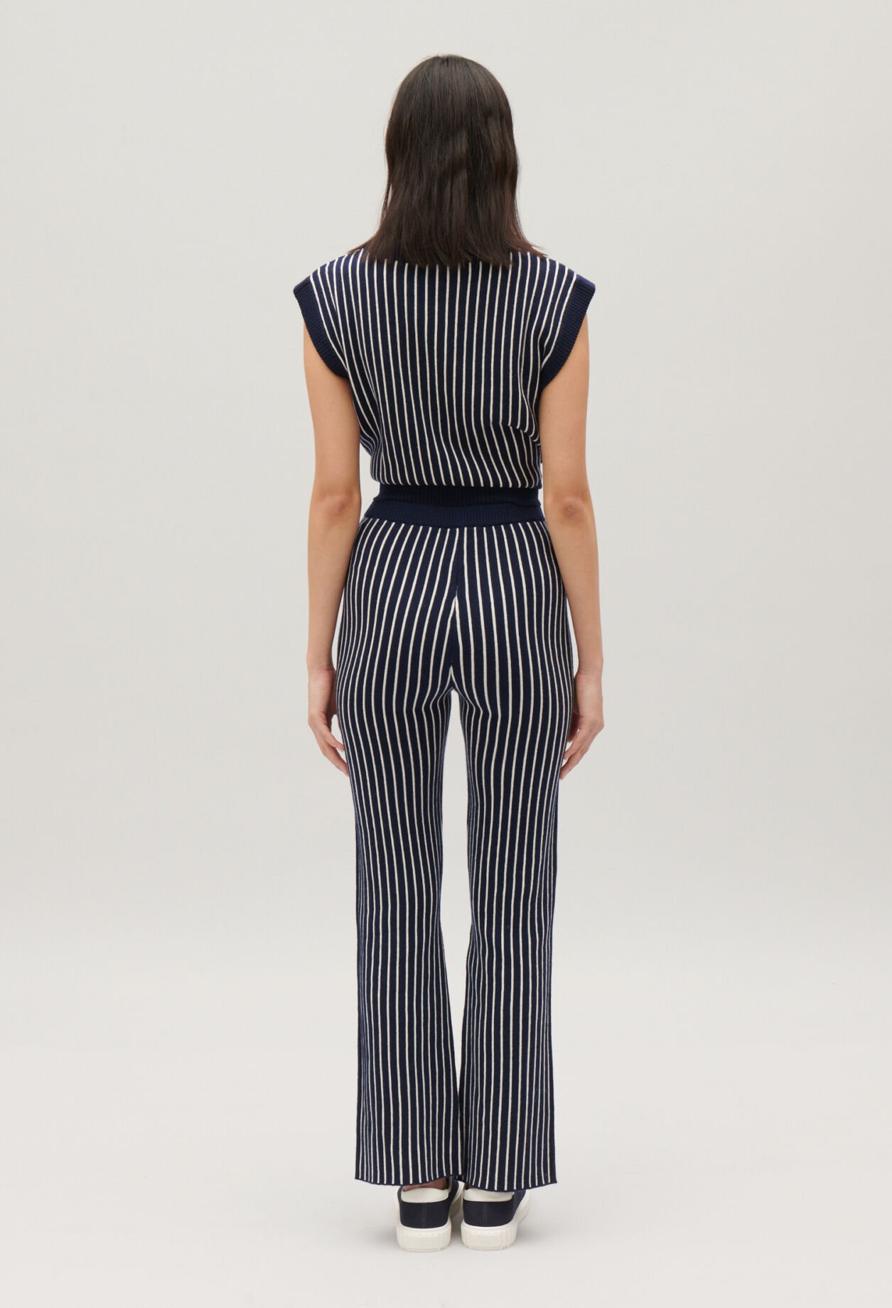 Pantalon maille rayures