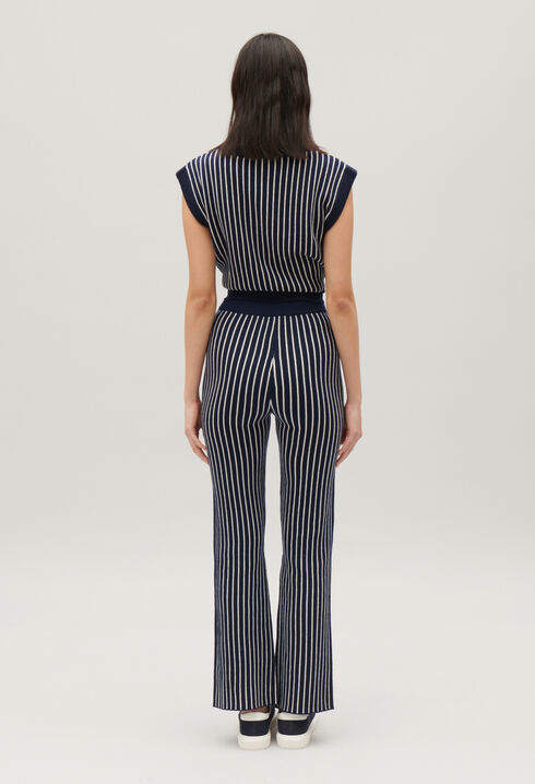 Pantalon maille rayures