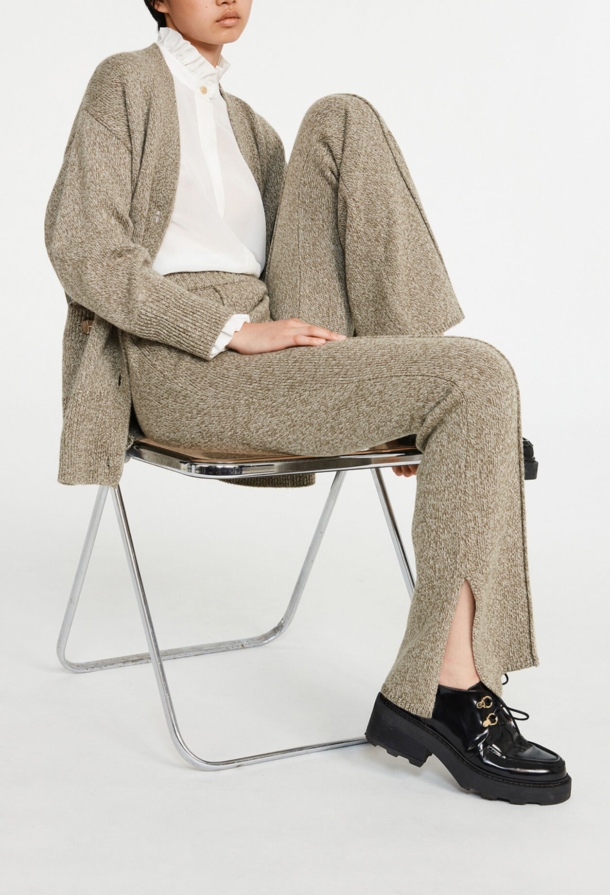 Pantalon évasé maille