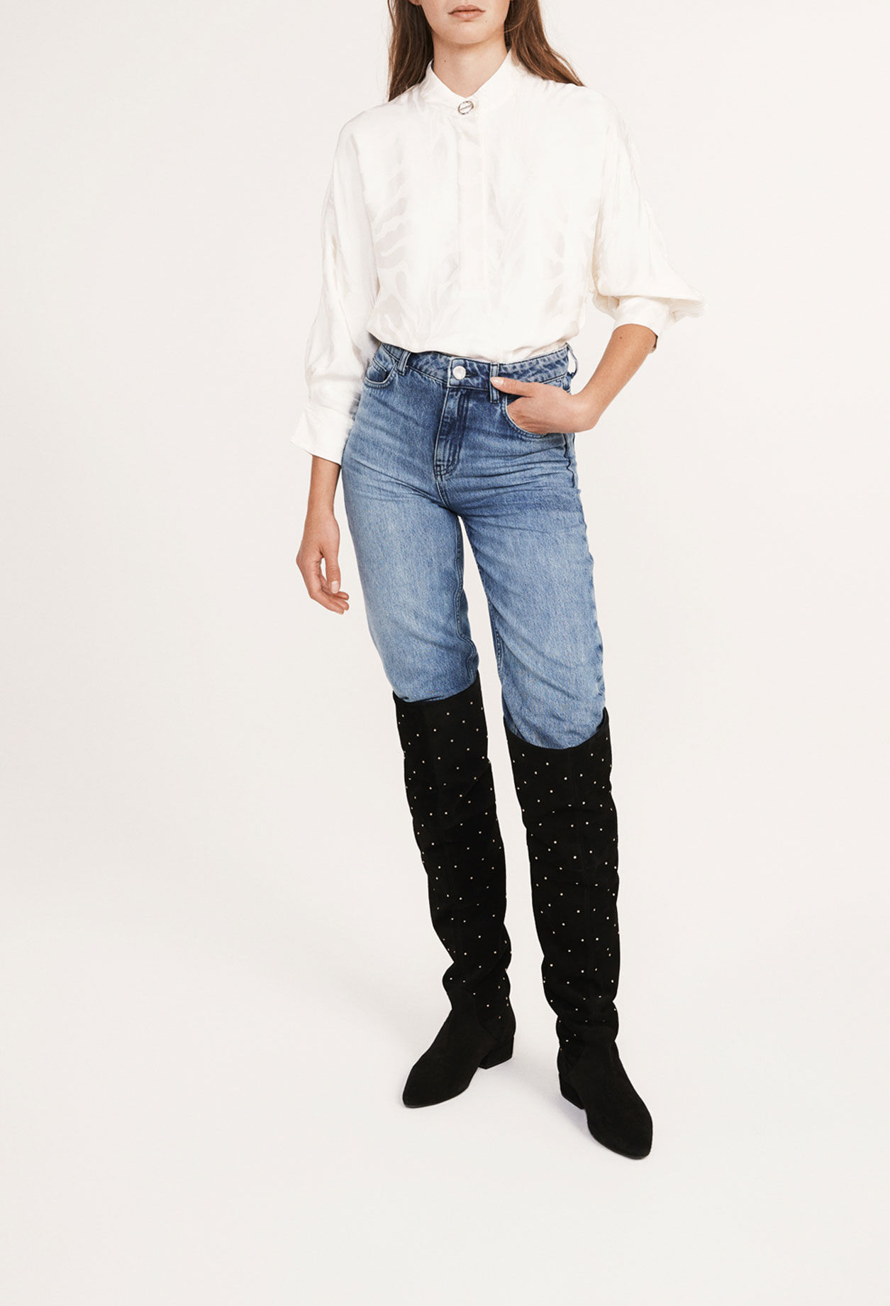 Blouse écrue satinée
