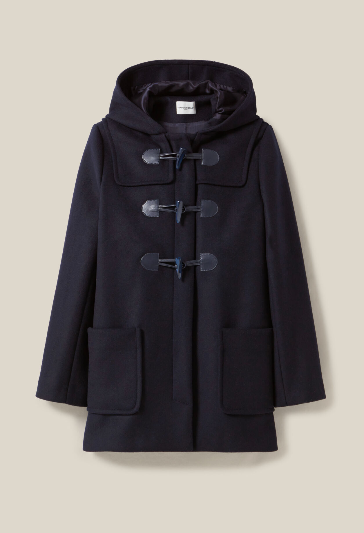Manteau court capuche bleu marine