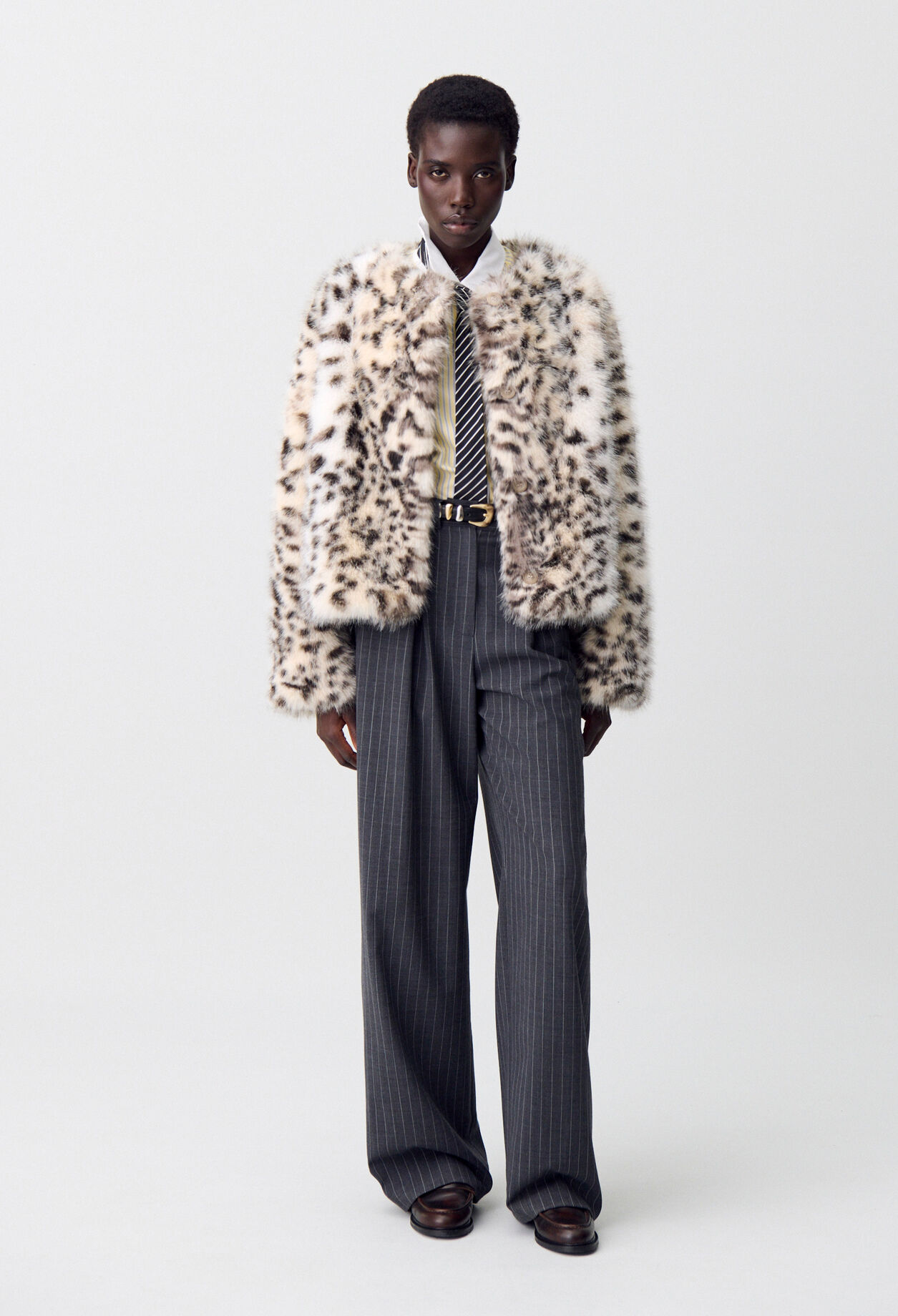 Manteau fausse fourrure léopard