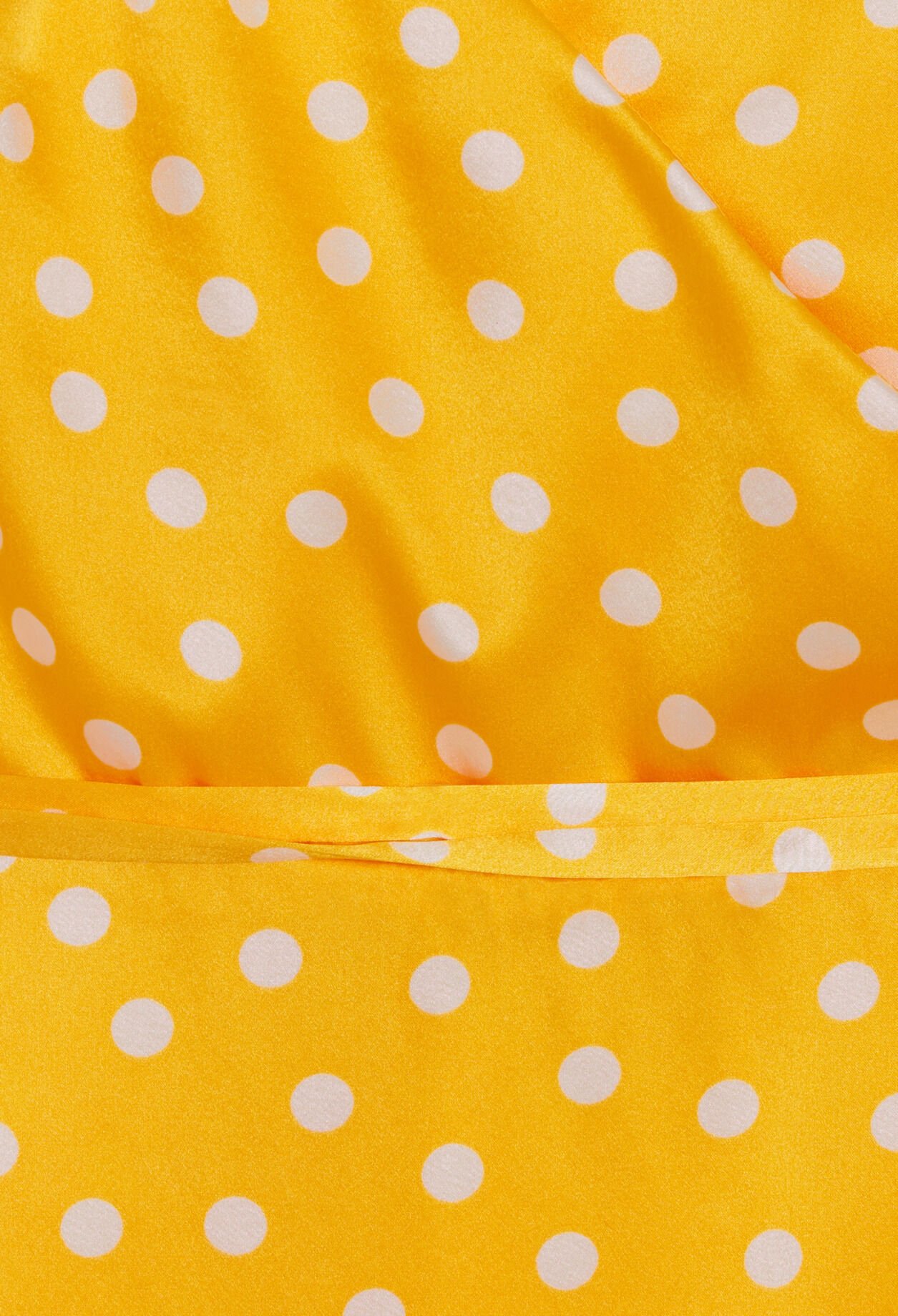 Robe longue portefeuille soie jaune