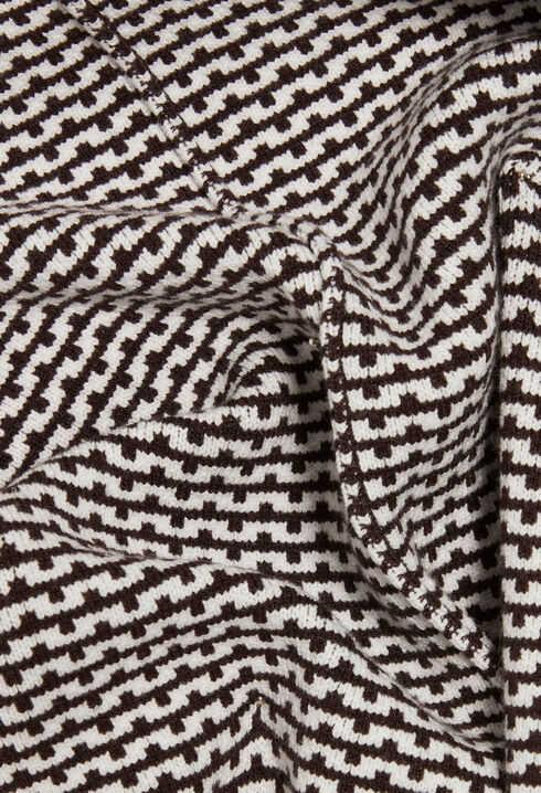Pantalon maille jacquard bicolore