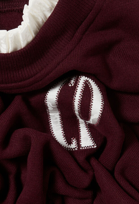 Sweat coton col victorien