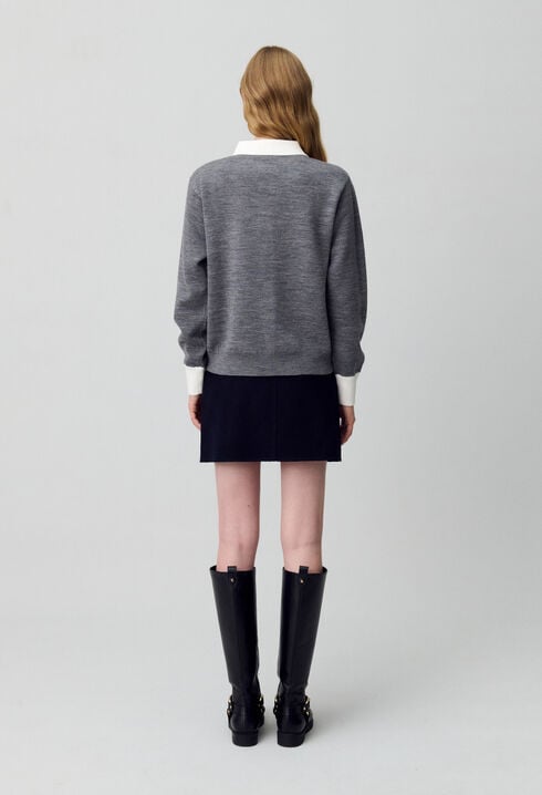 Pull polo maille fine