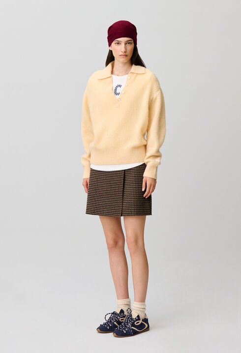 Pull d&eacute;contract&eacute; maille poilue