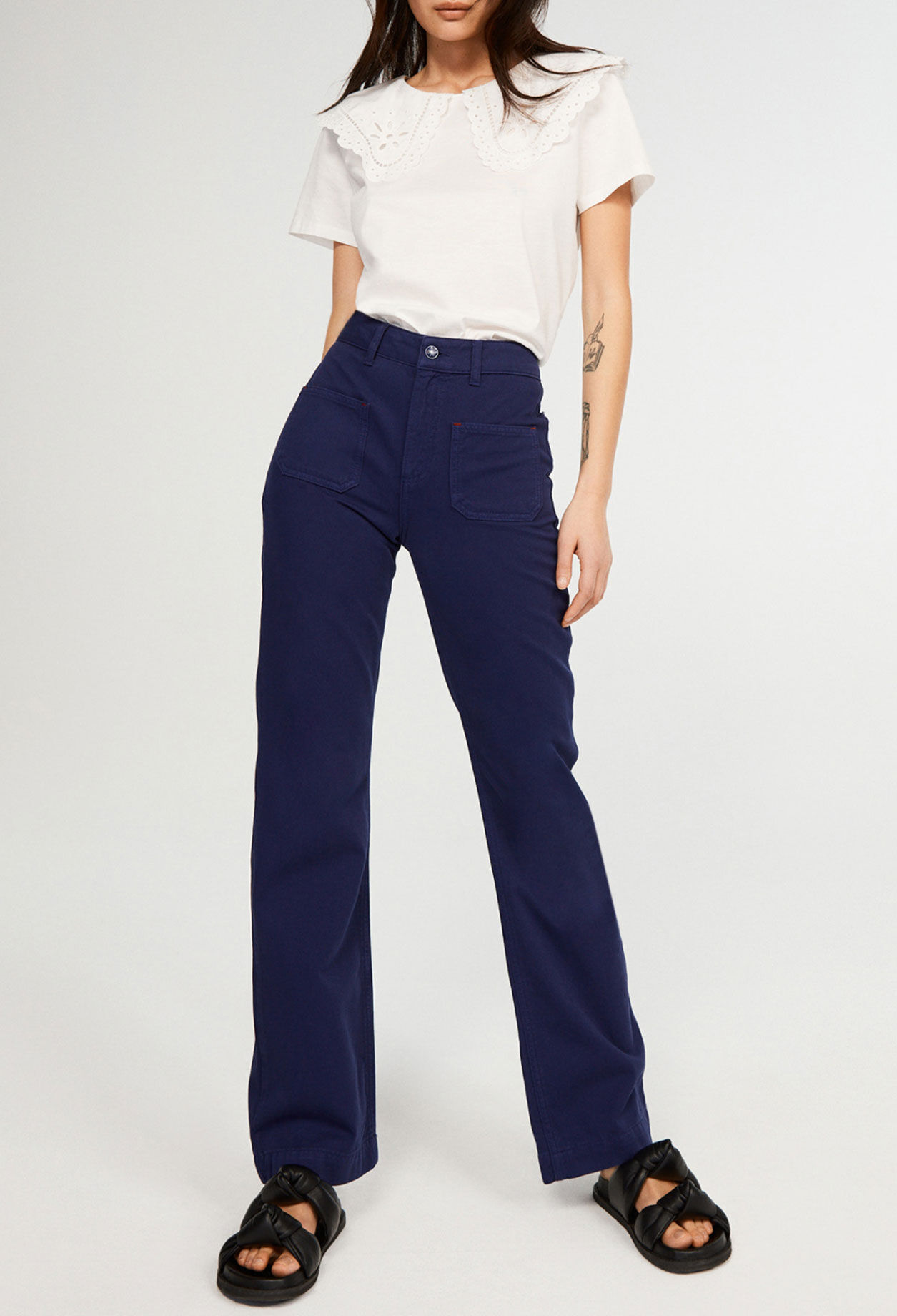 Pantalon evase taille haute pour femme Claudie Pierlot
