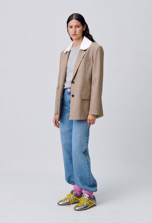 Veste droite tailleur carreaux