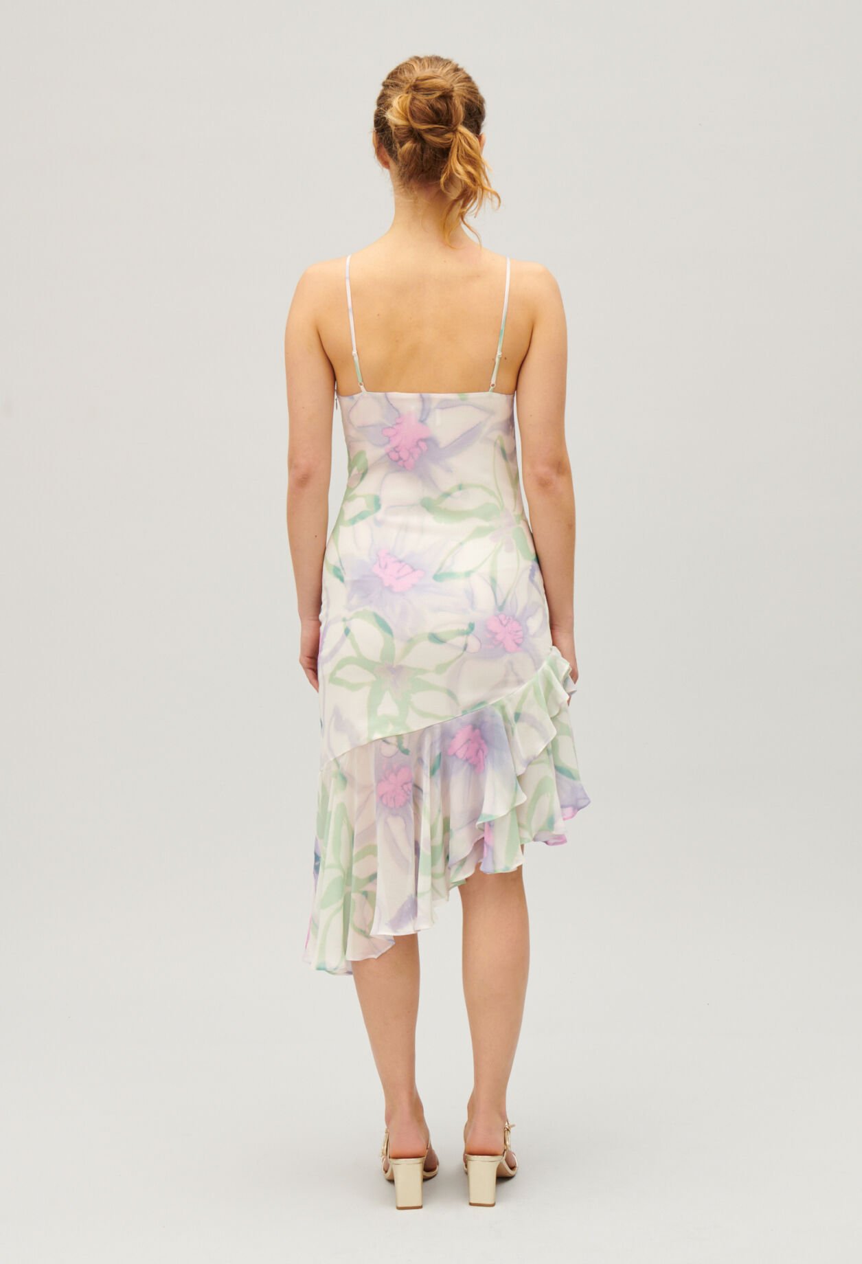 Robe midi imprimée soie