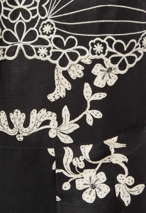 Robe bretelles broderies florales