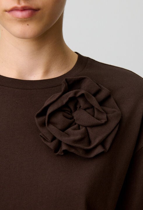 T-shirt jersey fleur ton sur ton