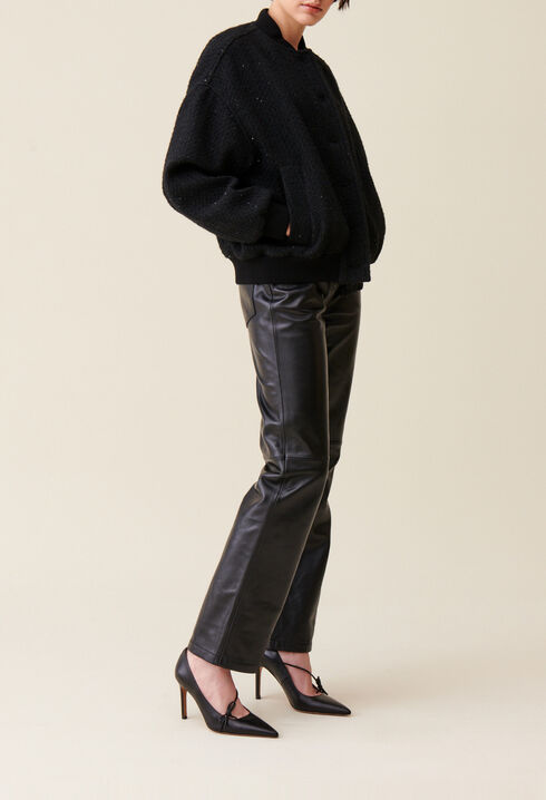 Bomber tweed noir