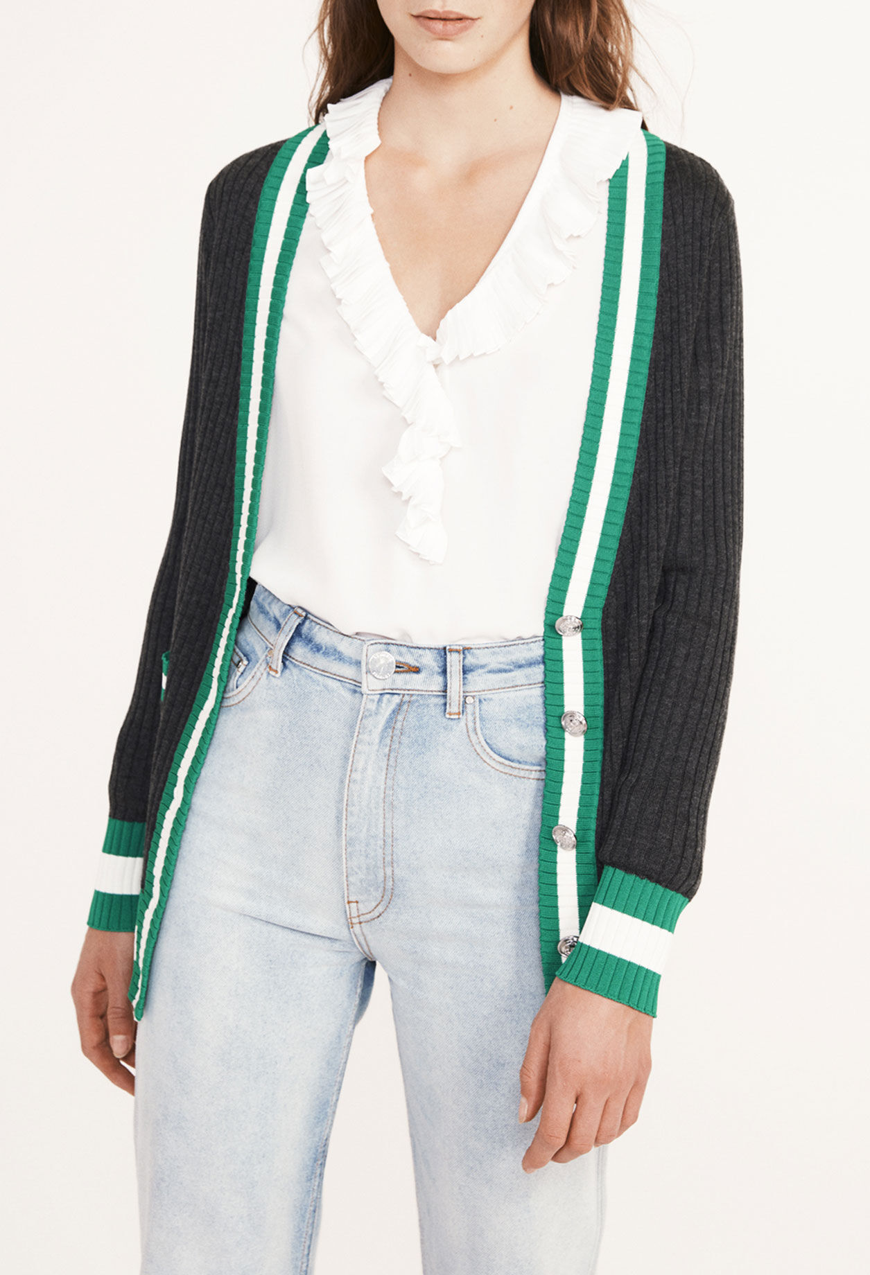 Cardigan bicolore