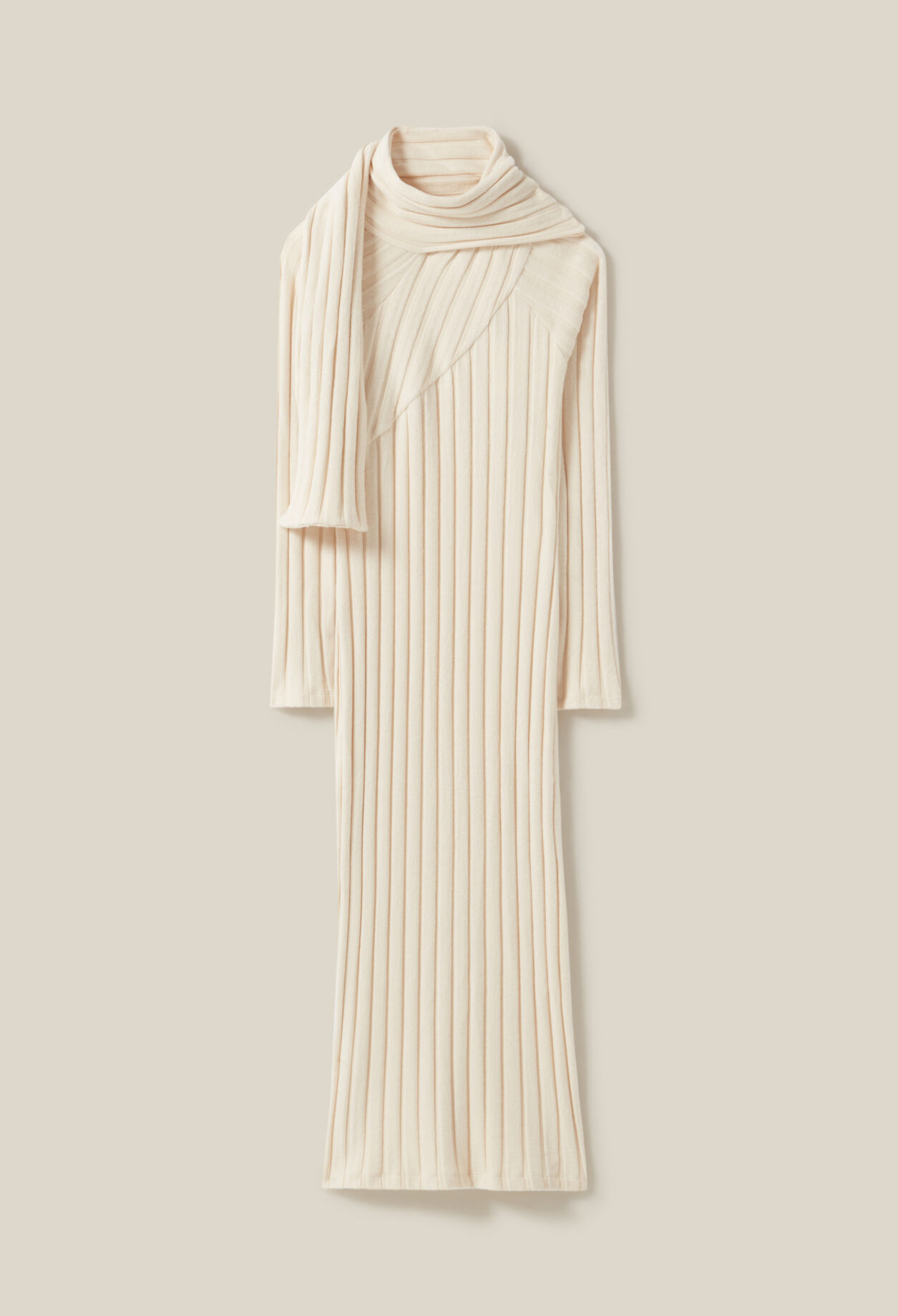 Robe longue maille écharpe à nouer