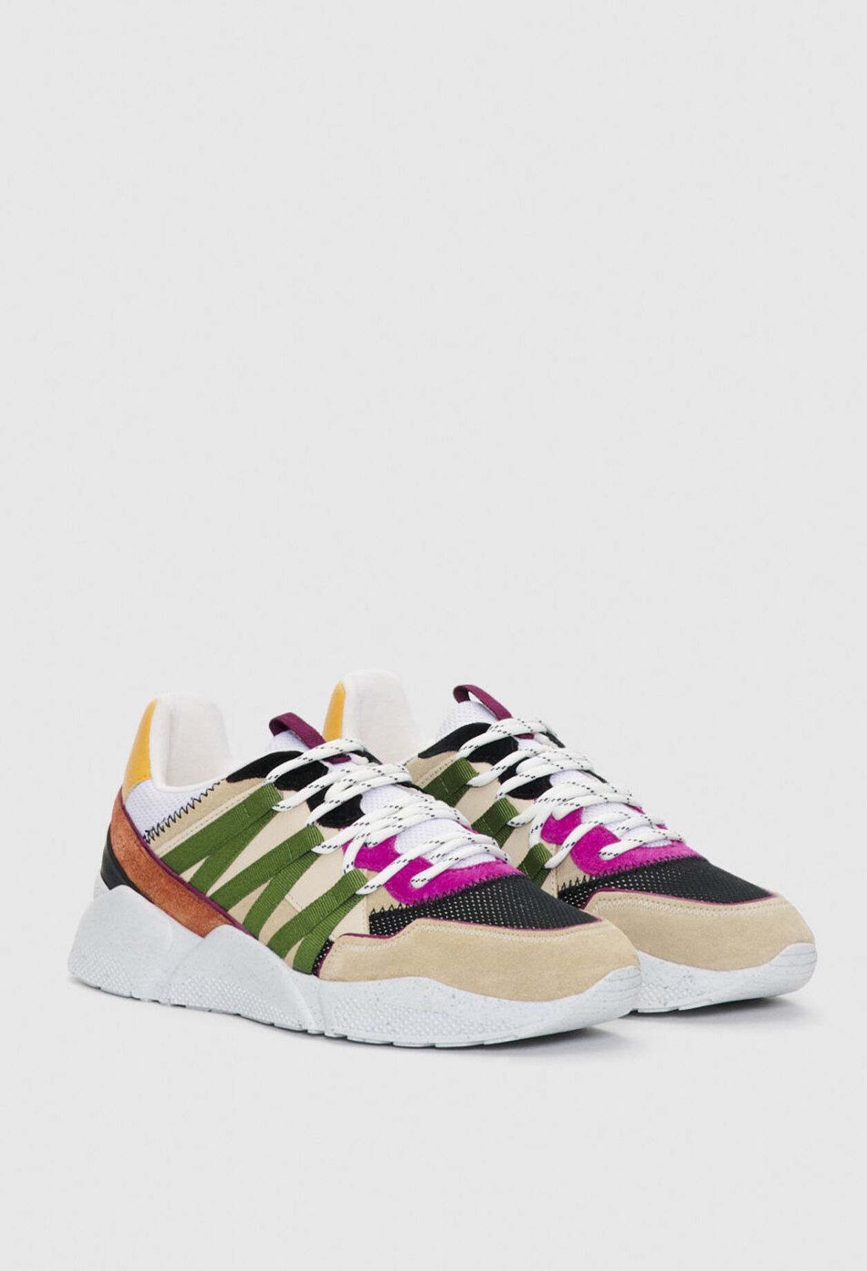 Sneakers graphiques en cuir