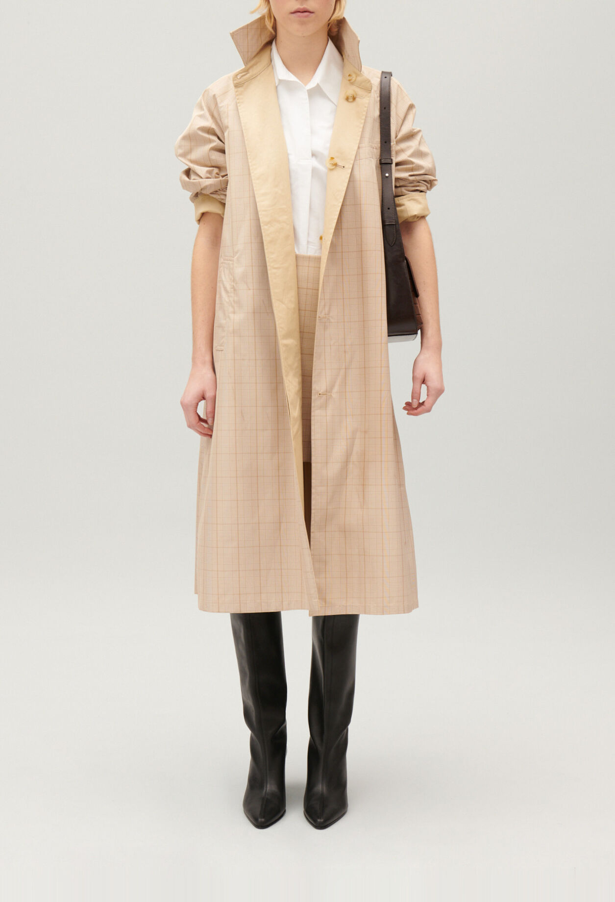 Manteau réversible mi-long beige