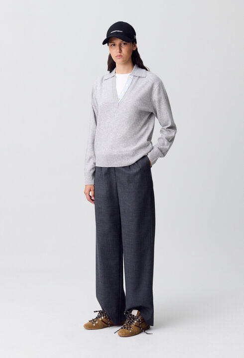Pull polo laine