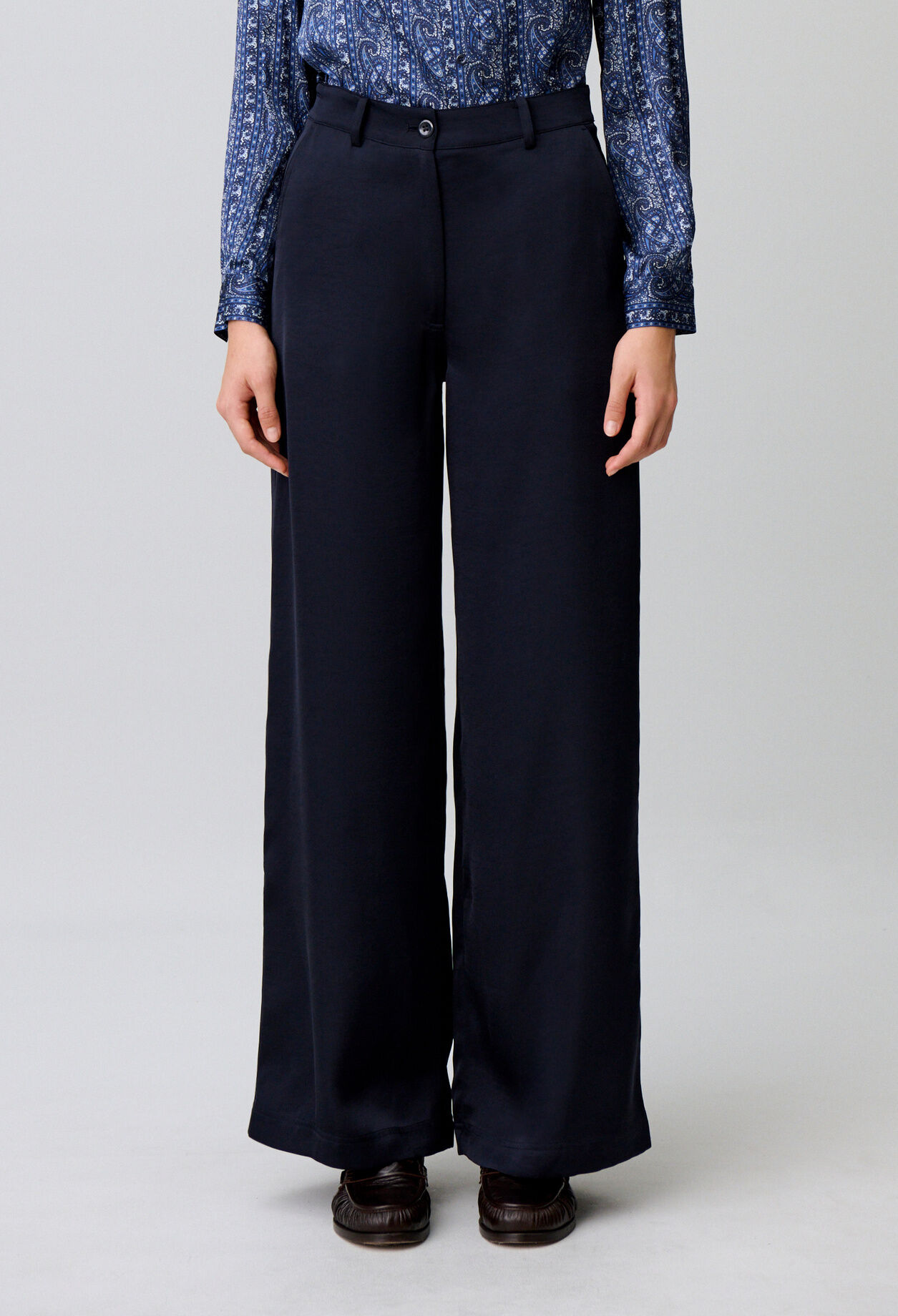 Pantalon satin droit