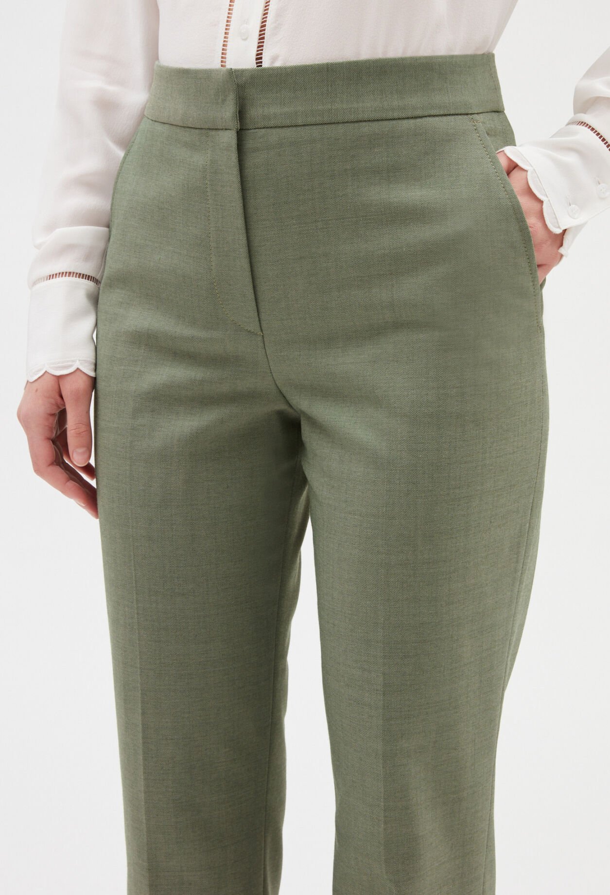 Pantalon tailleur kaki