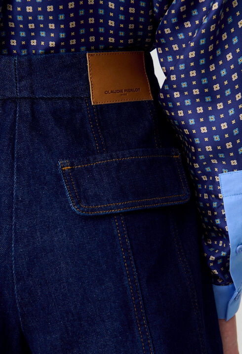 Short court denim brut