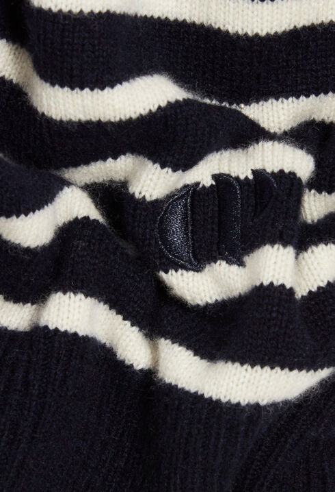 Pull cachemire rayures bicolores