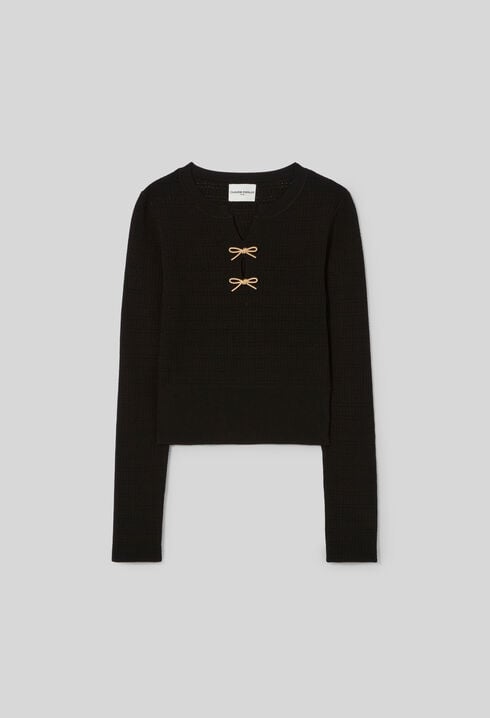 Pull maille fine noeuds